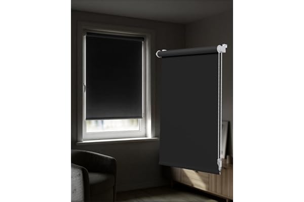 Victoria M. Tenebra Store Obscurcissant Occultant avec Et sans Perçage, Matériel De Montage Inclus, 75 x 160 cm, Noir