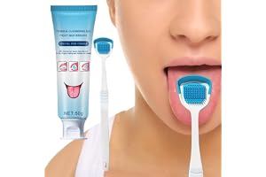 Tungrengörare sats, 1 tungrengörare gel + 1 tungborste, tongue Cleaner tunggel för effektiv bekämpning av dålig andedräkt och frisk andedräkt hälsosam andedräkt för frisk andedräkt