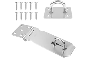 QINGZY 5 Zoll Edelstahl Vorhängeschloss Haspe, Türschloss Überfalle mit Schrauben, Sicherheits Türriegel rostfrei, Haspe Riegel für Schränke, Türen, Tore, Innen Außenbereich