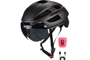 XL Adult Bike Helmet with USB Rechargeable Tail Light for Large Head, SUNRIMOON XLarge cycle Helmet for Men/Women, Bicycle Biking Helmet with Magnetic Goggles,Cycling Helmets Adjustable Size 58-65 CM