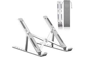 SGIN Supporto per computer portatile in alluminio, pieghevole ed ergonomico, antiscivolo, supporto regolabile per laptop fino a