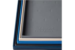 LEASH BOSS Leashboss Spritzmatte XL – Napfunterlage Katzen & Hund mit Großer Lippe, Rutsch- und Wasserfeste Silikon Napfunterlage für Futter, Wasser oder Brunnen (64 x 43 cm, Grau)