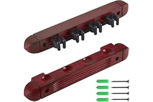 rockible Porte-Queue de Billard Porte-bâton de Billard Porte-Queue de Billard Support Mural avec 4 Clips de Queue pour Joueurs de Billard