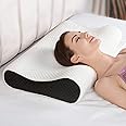 Cushio® Cervical Memory Foam Pillow (Pack of 2) - Contour Memory Foam Orthopedic Pillow for Neck & Shoulder Pain Relief with Dual Height - Removable Zipper Cover (Standard Size 20"x12")