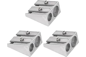 CWPFVQA Taille-Crayon En Métal 3 Pièces, Taille-Crayon À Double Trou, Papeterie D'Étudiant, Taille-Crayon Pour Enfants, Petit Taille-Crayon, Taille-Crayon Portable