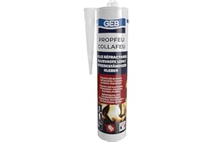 GEB Colle réfractaire COLLAFEU 310 ml spécial collage et assemblage de pièces réfractaires et fibres isolantes sur insert, poêles, cheminées fours et chaudières - résistante jusqu’à 1100°C