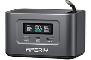 AFERIY 145W Tragbare Powerstation, 99,2Wh/31000mAh LiFePO4 Batterie, 3-Port, 6-in-1 Sicherheitsschutz, 100W Solar Generator für Outdoor Camping, Reisen und Notfallsituationen