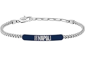 Clondo Bracciale Uomo Donna SSC Napoli in Acciaio – Collezione Ufficiale Calcio – Accessorio Elegante e Sportivo con Logo – Idea Regalo per Tifosi – Vari Modelli Disponibili
