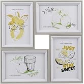 4'l&uuml; Modern Duvar &Ccedil;er&ccedil;eve Seti &ndash; 28.8 cm x 28.8 cm, 10x15 cm Fotoğraf Uyumlu, Dekoratif Şık Tasarım (gri)