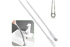 OHROMCOLI Abflussreiniger Spirale,Rohrreinigungsspirale 2 Pcs,Kunststoff Spirale Abfluss Rohrreinigung 60cm & 45cm für dünnere Rohre (> 0,4"),Abflussreiniger Haare für Kanalisation,Küche,Waschbecken,Badewanne