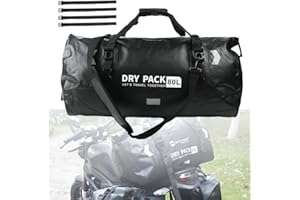 RATSTONE Sac Moto Etanche,Sacoche De Moto Étanche,Sacoche Arrière Pour Moto,Grande Capacité De 80 Litres,Imperméable à l'Eau,Convient Aux Motos,à La Randonnée,Au Cyclisme,Au Camping,Au Plein Air,Au Kayak
