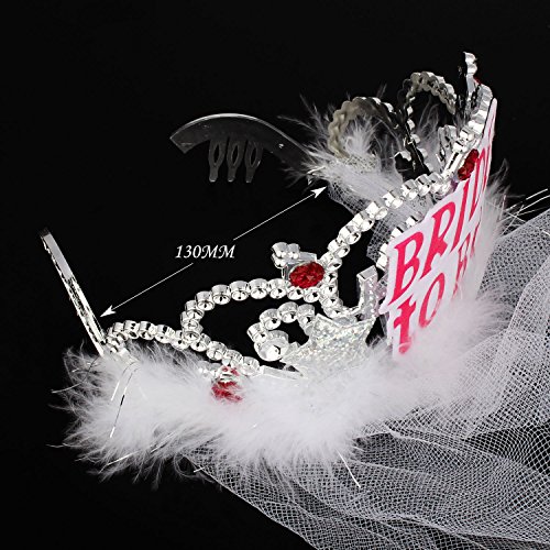 iLoveCos Bride to be Photo Booth Props Set Tiara Schleier Henne Party Dekorationen Braut zu sein Photo Booth Partei Bevorzugungen Dress-up Zubehör Fun Dekoration - 2