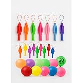 Nistabolje 60 Adet Lastikli Zıpzıp Balon İpli Punch Pan&ccedil; B&uuml;y&uuml;k Balon