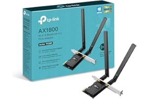 TP-Link Archer TX20E AX1800Mbps WiFi 6 High Gain Bluetooth 5.2 PCIe Adapter, Dual-Band WiFi Adapter for PC, Low-Profile Bracket, MU-MIMO, Low-Latency Gaming, Supports Windows 10/11, Highly Secure WPA3