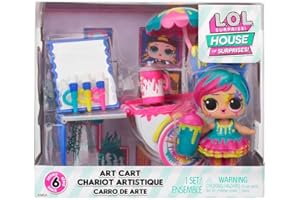 L.O.L. SURPRISE! LOL Surprise OMG House of Surprises Playset - ART CART - Include una bambola Splatter da 7,6 cm con 8 sorprese - Da collezionare - Età: 4+ anni.