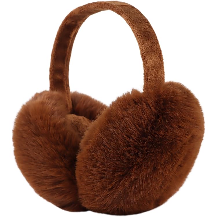 SEYUFN Warme oorwarmer voor dames, opvouwbare pluizige pluche oorbeschermers winter outdoor comfortabele oorwarmer tienermeisjes stijlvolle oorhoezen, Kaki, Eén maat