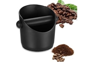 MAGISEL Boite à Café Knock Box, Bac à Marc de Café,Boite à Café,Avec Barre de Frappe Amovible Base Antidérapante,Récipient de tapotement pour machine à café porte-filtre,Pour Récupérateur Marc de Café(Noir)