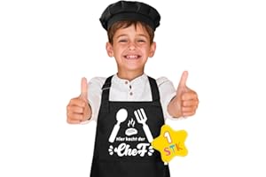 NOCHME Schürze für Kinder mit Tasche, verstellbarem Schnallenkragen, Kinder-Schürzenset für Kleinkinder, Mädchen Teenager im Alter von 3, 2, 4, 10, 12, 15 Jahren