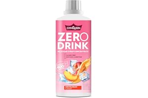 GymQueen Zero Drink Tè freddo alla Pesca 1000ml, Bevanda concentrata 1:80, arricchita con vitamine del gruppo B per il metabolismo e L-carnitina, sciroppo da bere con poche calorie