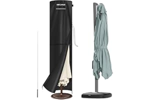 SIMPHAUS Funda para Sombrilla Jardin Fundas para Sombrilla de Playa Funda Protectora para Parasol con Varilla telescopica Funda Protectora para Parasol Grande Anti UV 420D Tela Oxford 270x60/60cm