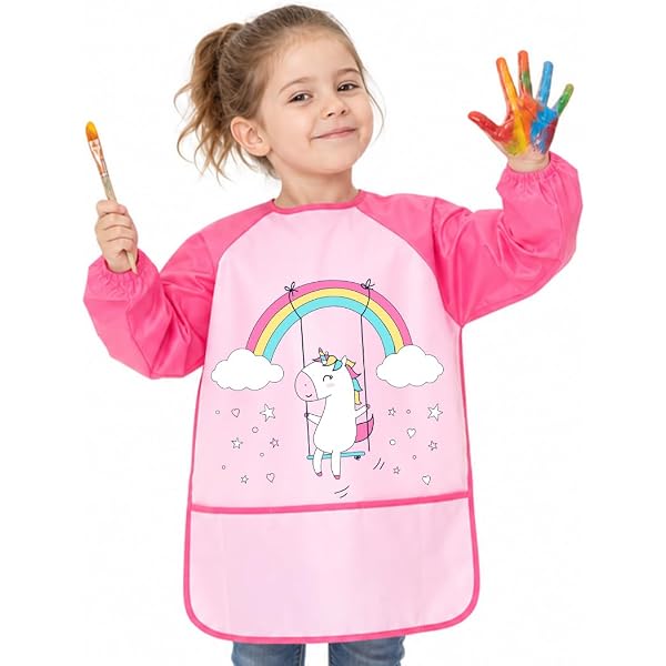 Farmelov Blouse de Peinture Personnalisée Avec Prénom pour Enfants 3-8 Farmelov Blouse de Peinture Personnalisée Avec Prénom pour Enfants 3-8