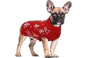 Hjyokuso Cane Maglione Maglione di Natale, Cane Gatto Morbido Pullover di Maglieria Vestiti, Inverno Caldo Cane Cappotto Maglione Giacca, per cani domestici piccoli, medi e grandi - Rosso, XS