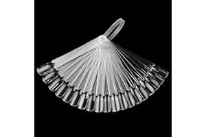 LacyMC 32 pcs Vernis à Ongles couleur Carte Plaques,Presentoir Faux Vernis A Ongles Capsules Eventail Pratique Nail Art,Transparent Outil de Nail Art