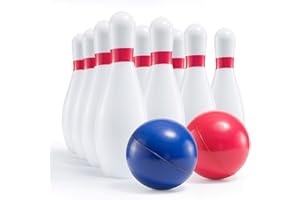 Prextex Kids Size Foam Bowling Set - Soft But Sturdy Skittles Set for Toddlers and Children, Sturdy Indoor and Outdoor Foam Bowling Set
