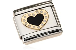 Nomination Composable 030283/02 Women's Charm Love Heart 18 K Gold Stainless Steel Partially Gold-Plated Enamel, Enamel
