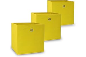 Vladon Conjunto Oslo de 3 Cajas Plegables en Amarillo