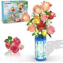 Produktbild von Schmetterling Blumenstrauß Bausteine Set | DIY Blumen & Insekten Bausatz Mit Staubschutzhülle