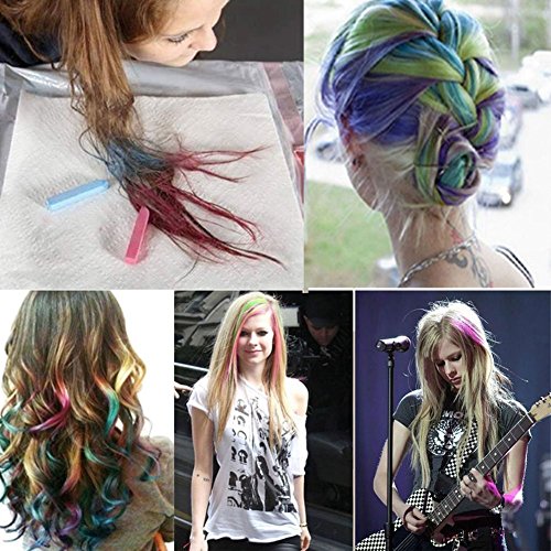 Haar-Kreide,ungiftige,waschbare,temporäre Haarfarbe,Pastel Haar Kreide Set Farben ungiftig temporäre Soft Pastel Haar Kreide Haar Farbe Dye Kreide Bausatz Haarfärbemittel Farbe Weiche Pastelle - 5