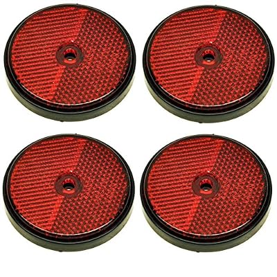 A B Tools Réflecteur arrière rond rouge Pack de 4 pour les remorques Clôture Barrière Posts TR072