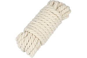 jijAcraft Cuerda Macramé 14mm x 10M Cordón de Algodón Natural para Colgador de Planta Tejer Bohemia Decoración Envolver