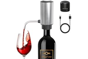 BANGDILS Aireador y vertedor de vino eléctrico, decantadores de vino automáticos inteligentes, dispensador de vino recargable con cable USB, los mejores regalos de vino