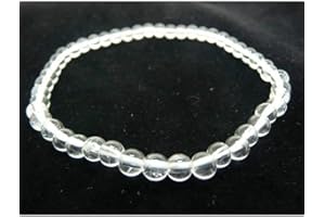 MINERAL IMPORT Pulsera Elastica Bolas de Cuarzo Blanco de 4 mm Minerales y Cristales, Belleza energética, Meditacion, Amuletos Espirituales