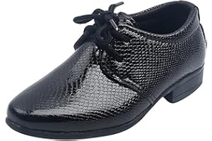 Fudaolee Scarpe Stringate Ragazzi Pelle Oxford Scarpine per Bambini e Ragazzo Classiche Derby Scarpe Brogue Eleganti Mocassino Cerimonia Matrimonio