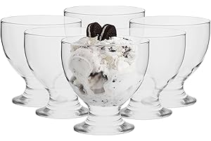 ‎TREND FOR HOME TREND FOR HOME Szklane Pucharki do Lodów Zestaw Szklanych Misek do Deserów na Grubej Nóżce Miseczki Deserowe Szkło Przeźroczyste | Kolekcja Tord | 475 ml | 6 Sztuk