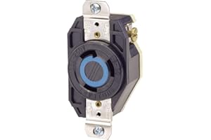 Leviton 2620 30 Amp, 250 Volt, Flush Mounting Locking Receptacle, Industrial Grade, Black Plastic NEMA 5-15 Electrical Outlet