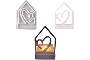 ‎ALEFBET Silikonformen Gießformen, Silikonform Kerzenhalter DIY Kombination Silikon Gießform Kerzenhalter, Gipsformen zum Gießen (Einsatz - Herz A)