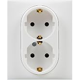 LEGRAND Double Socket 2x2P+T 16A Componable, Nilo&eacute; Step, White, 398208 | Double Socket 2x2P+T 16A Composable for Recessed Ins