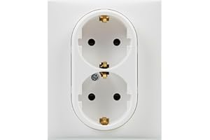 LEGRAND Enchufe Doble 2x2P+T 16A componible para instalación empotrada, Gama Niloé Step, Color Blanco, 398208