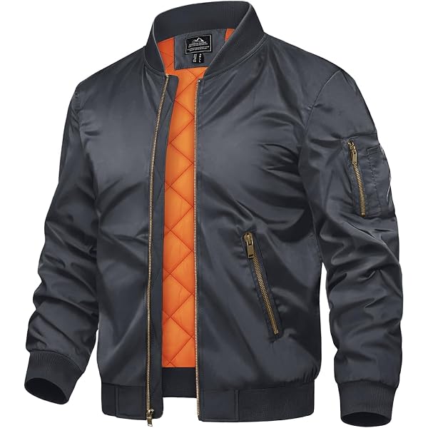 Giacca Estiva Bomber Uomo Leggera – College Con Collo Rotondo, Antivento, Tasche Multiple, Maniche Con Zip, Mezze Stagioni - 2
