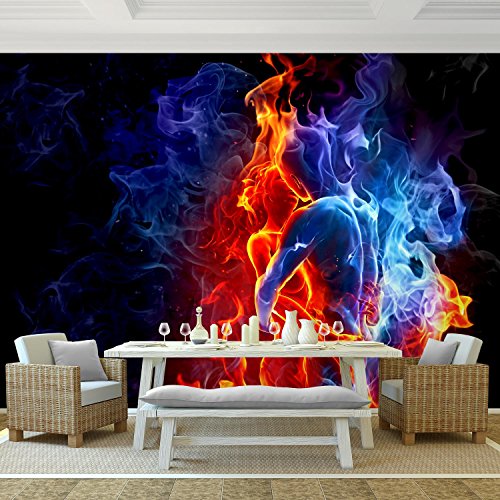 Fototapete Fire & Ice 352 x 250 cm – Vliestapete – Wandtapete – Vlies Phototapete – Wand – Wandbilder XXL – !!! 100% MADE IN GERMANY !!! Runa Tapete 9048011b - 2