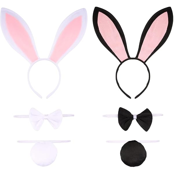 Widmann Verkleidungsset Bunny – Ohren, Kragen Mit Fliege, Manschetten, Für Karneval & Mottoparty