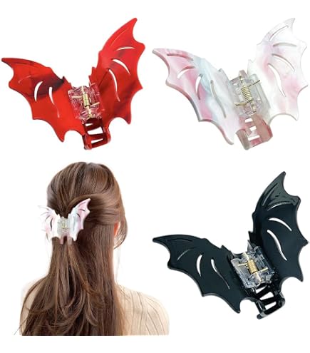 Fermagli Capelli Ali Pipistrello Halloween - 2 Pezzi, Horror, Per