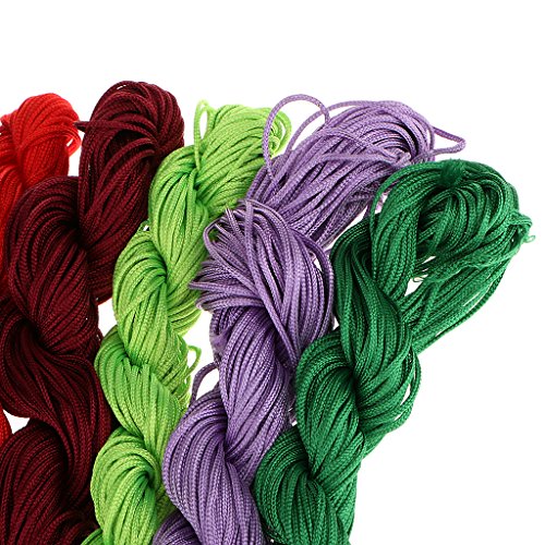 MagiDeal 20pcs 28 Meter x1 mm Geflochtenes Chinesisch Verknoten Makramee Satin Schnur - 5