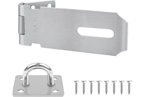 Yeepeo Vorhängeschloss Haspe 4 Zoll, 304 Edelstahl Schlossriegel Überfalle Schloss, Sicherheitsüberfalle mit Schrauben Vorhängeschloss Riegel für Vorhängeschloss, Schränke,Tore