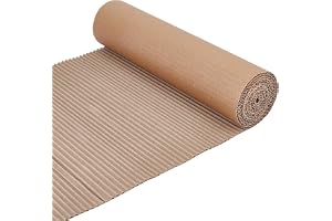 BENECREAT 5 m x 35 cm/196,8 x 13,8 tum brun korrugerad kartongrulle, korrugerat omslagspapper för presentförpackning, förvaring, gör-det-själv-hantverk, frakt, 2,5 mm tjock