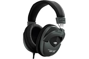 JTS HP-535 - Cuffie professionali per monitor da studio, con cuscinetti imbottiti e poggiatesta, con eccellente qualità del suono, colore: Nero